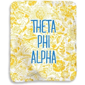 Greekgear Theta Phi Alpha Floral Sherpa Lap Blanket