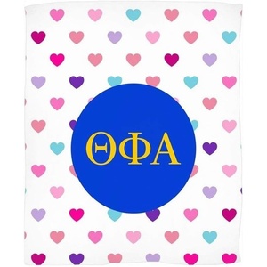 Greekgear Theta Phi Alpha Hearts Fleece Blanket