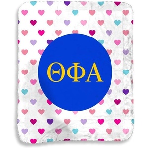 Greekgear Theta Phi Alpha Hearts Sherpa Lap Blanket