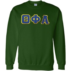 Greekgear Theta Phi Alpha Lettered Crewneck(Forest Green)