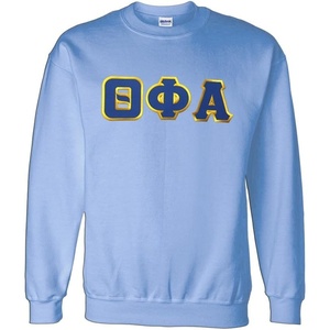 Greekgear Theta Phi Alpha Lettered Crewneck(Light Blue)