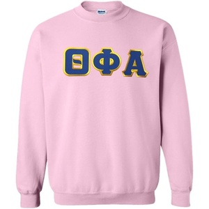 Greekgear Theta Phi Alpha Lettered Crewneck(Light Pink)