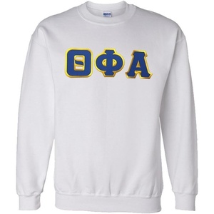 Greekgear Theta Phi Alpha Lettered Crewneck(White)