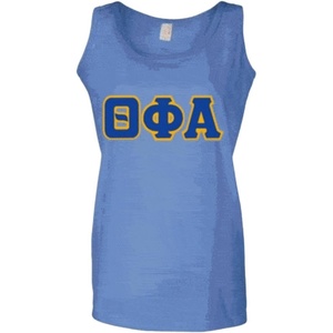 Greekgear Theta Phi Alpha Lettered Ladies Tank Top(Blue)