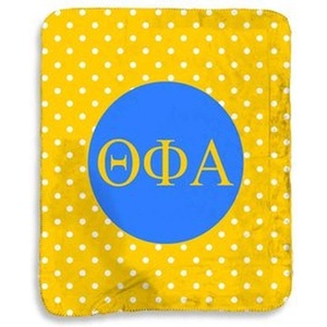 Greekgear Theta Phi Alpha Polka Dots Sherpa Lap Blanket