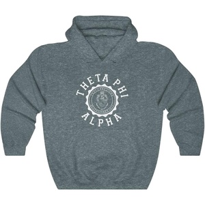 Greekgear Theta Phi Alpha Unisex College Seal Hoodie(Dark Heather)