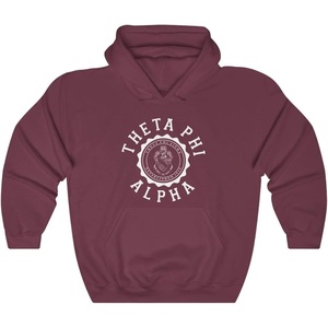 Greekgear Theta Phi Alpha Unisex College Seal Hoodie(Maroon)