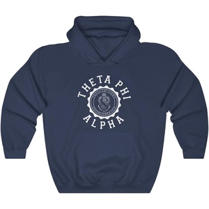 Greekgear Theta Phi Alpha Unisex College Seal Hoodie(Navy)