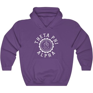 Greekgear Theta Phi Alpha Unisex College Seal Hoodie(Purple)