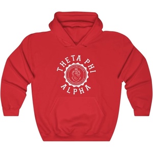 Greekgear Theta Phi Alpha Unisex College Seal Hoodie(Red)