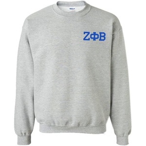 Greekgear Zeta Phi Beta World Famous Crest – Shield Printed Crewneck Sweatshirt(Light Grey)