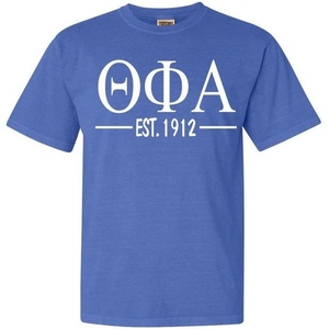 Theta Phi Alpha Custom Greek Lettered Short Sleeve T-Shirt(Flo Blue)