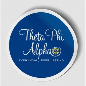 Theta Phi Alpha Logo Round Decal Blue(Blue)