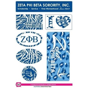 Zeta Phi Beta Animal Print Stickers