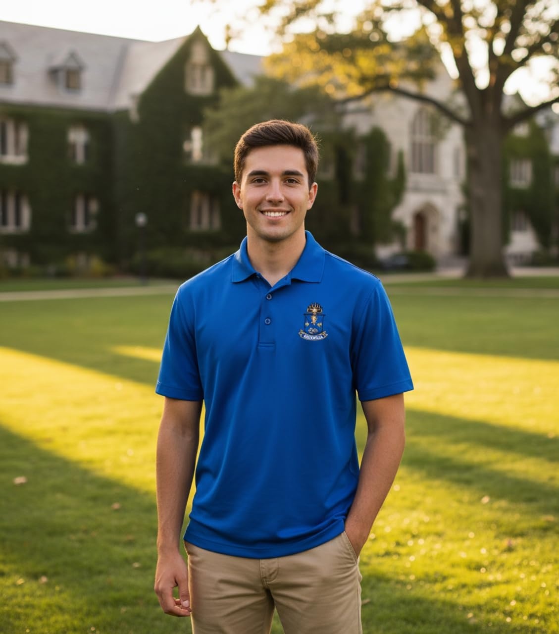 image:imageGreekgear Alpha Epsilon Pi Emblem PoloTrue Royal