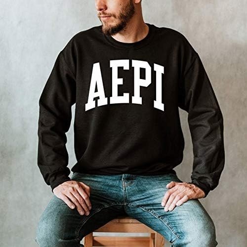image:imageGreekgear Mens Alpha Epsilon Pi BIG TEXT Crewneck Sweatshirt BlackBlack