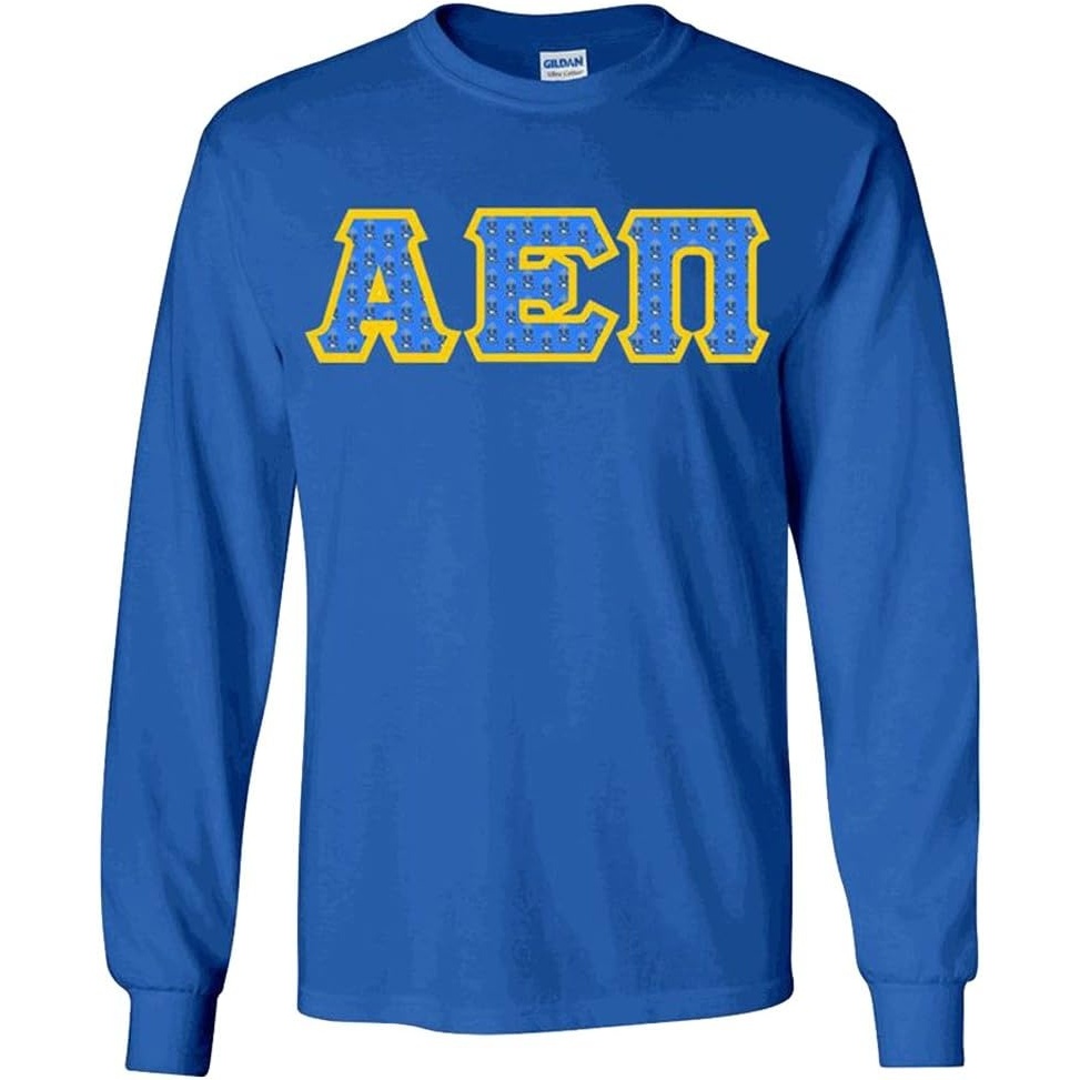 image:imageAlpha Epsilon PI Fraternity Crest Twill Letter Longsleeve TeeRoyal Blue