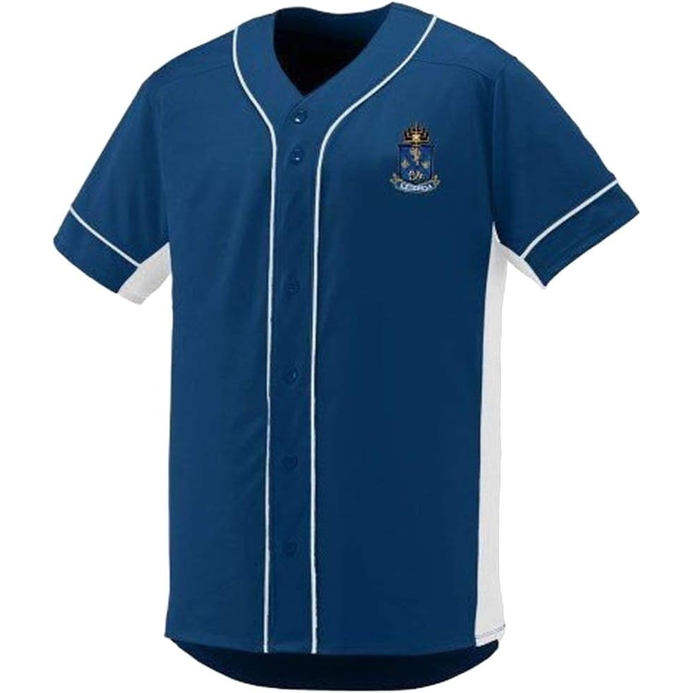 image:imageAlpha Epsilon Pi Fraternity Crest Slugger Baseball JerseyNavyWhite