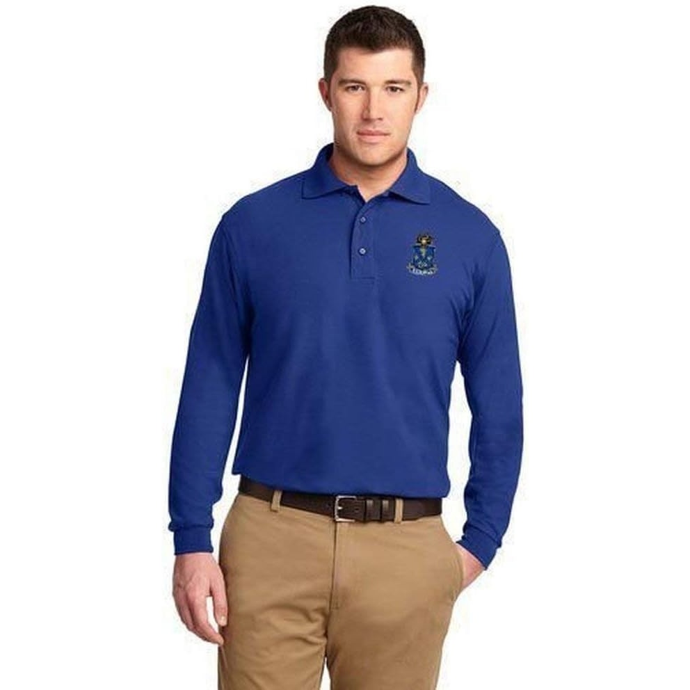 image:imageGreekgear Alpha Epsilon Pi Emblem Long Sleeve PoloRoyal Blue