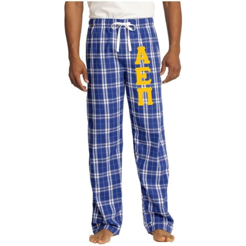 image:imageGreekgear Alpha Epsilon Pi Flannel Plaid Pant  PJsRoyal Blue
