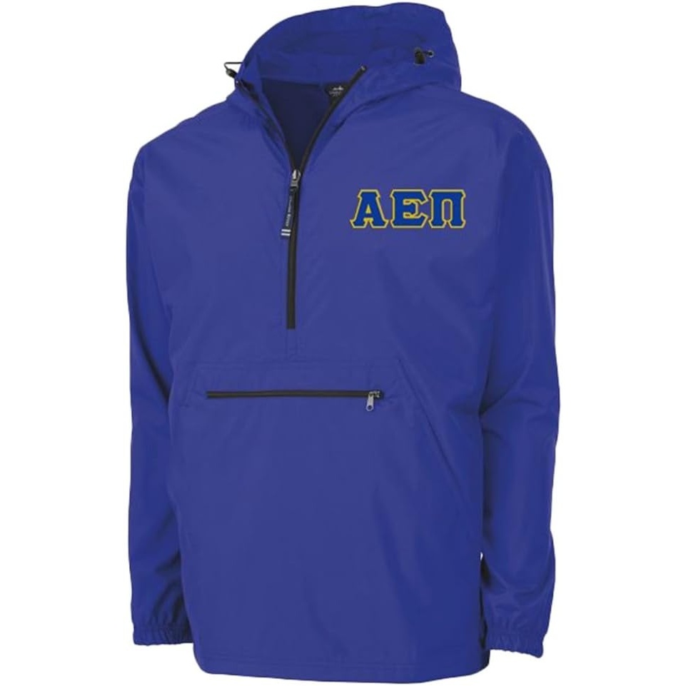 image:imageGreekgear Alpha Epsilon Pi Tackle Twill Lettered Pack N Go PulloverRoyal Blue