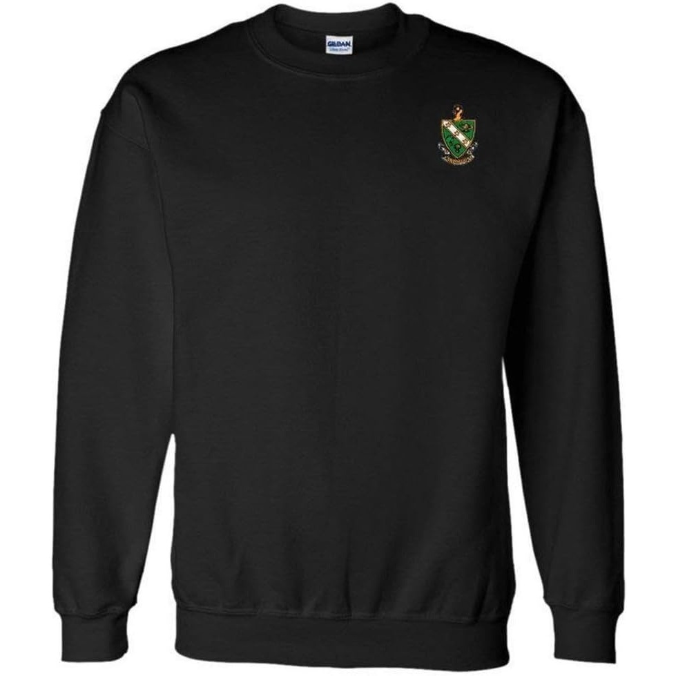 image:imageGreekgear FarmHouse Fraternity World Famous Crest Shield PATCH Crewneck SweatshirtBlack