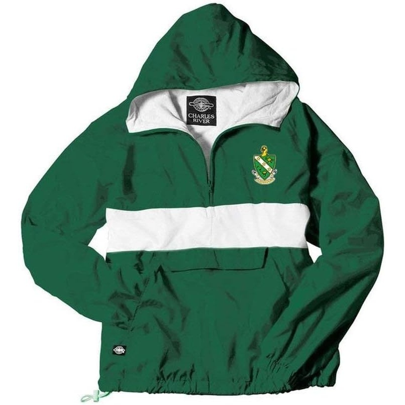 image:imageGreekgear Farmhouse Fraternity Crest Shield AnorakForest GreenWhite