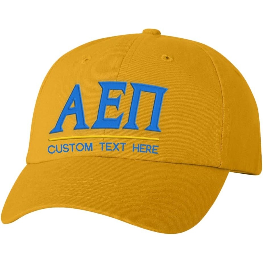 image:imagePersonalized Alpha Epsilon PI Greek Line HatGold