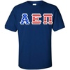 Alpha Epsilon PI Greek Letter American Flag Tee(Royal Blue)