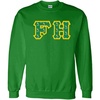 Farmhouse Fraternity Crest Twill Letter Crewneck Sweatshirt(Forest Green)
