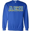 Greekgear Alpha Epsilon PI Fraternity Crest Twill Letter Crewneck Sweatshirt(Royal Blue)