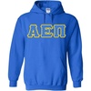 Greekgear Alpha Epsilon PI Fraternity Crest Twill Letter Hooded Sweatshirt(Royal Blue)