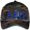 Greekgear Alpha Epsilon PI Lettered Camouflage Hat Military Camo w/Royal Blue Thread Color