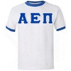 Greekgear Alpha Epsilon Pi Lettered Ringer Shirt(White/Royal Blue)