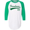 Greekgear Farmhouse Tail Year Raglan(White W/Kelly Green)