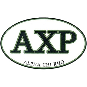 Alpha Chi Rho Euro Decal Oval Sticker Black