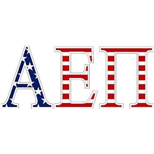Alpha Epsilon Pi American Flag Greek Letter Sticker – 2.5″ Tall