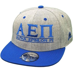 Greekgear Alpha Epsilon Pi Flatbill Snapback Hats Original(Heather/Royal Blue W/ Royal Blue Letter Color)