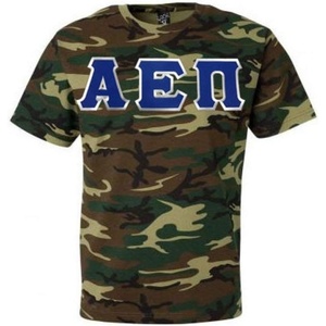 Greekgear Alpha Epsilon Pi Lettered Camouflage T-Shirt(Camouflage)
