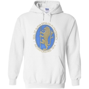 Greekgear Alpha Epsilon Pi Logo Hooded Sweatshirt(White)