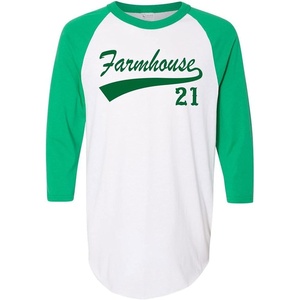 Greekgear Farmhouse Tail Year Raglan(White W/Kelly Green)