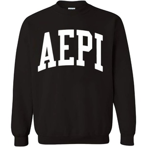 Greekgear Men’s Alpha Epsilon Pi BIG TEXT Crewneck Sweatshirt Black(Black)