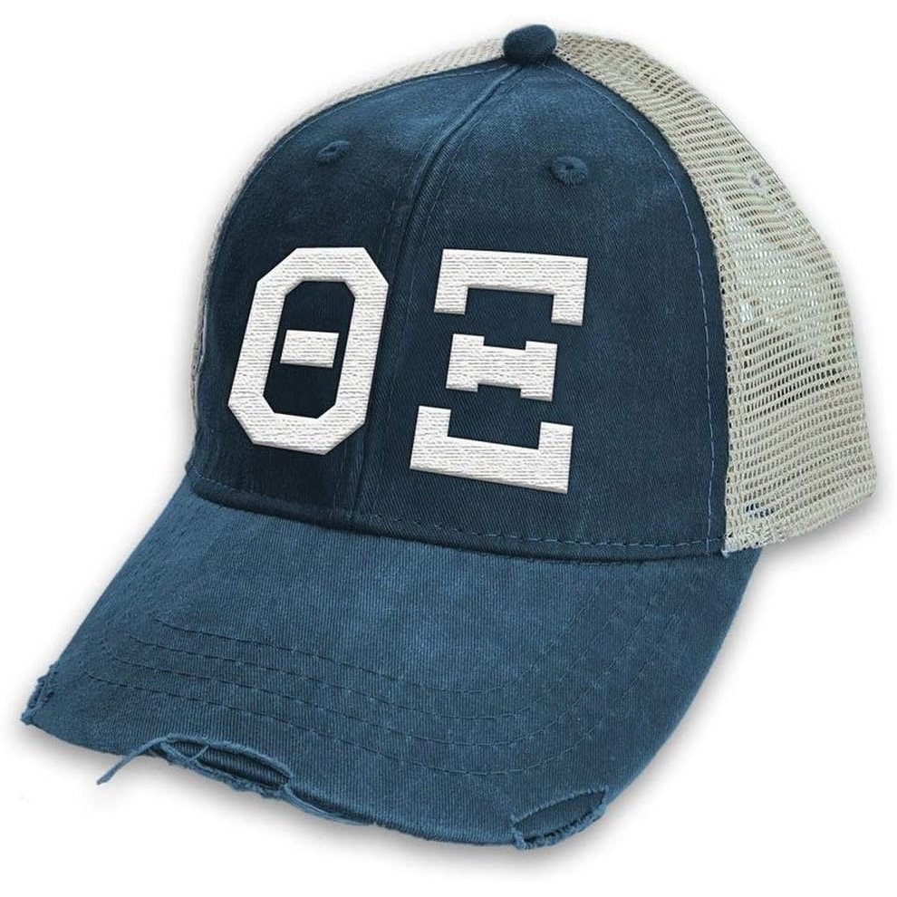 image:imageGreekgear Theta Xi Distressed Trucker Hat NavyTan