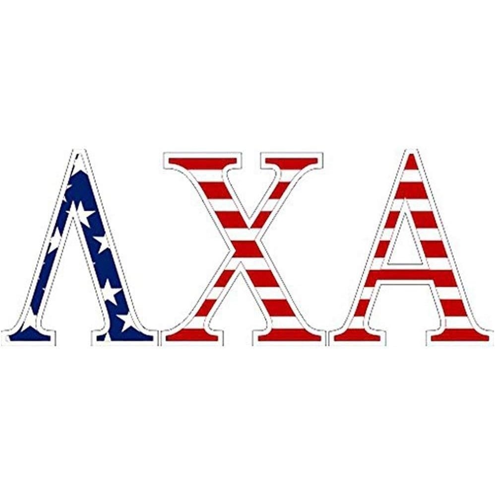 image:imageLambda Chi Alpha American Flag Greek Letter Sticker 25 Tall