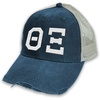 Greekgear Theta Xi Distressed Trucker Hat Navy/Tan