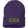 Lambda Chi Alpha Big Greek Lettered Knit Cap(Purple)