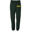 Lambda Chi Alpha Greek Lettered Thigh Sweatpants(Forest Green)