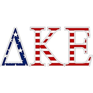 Delta Kappa Epsilon DKE American Flag Greek Letter Sticker-2.5″ Tall