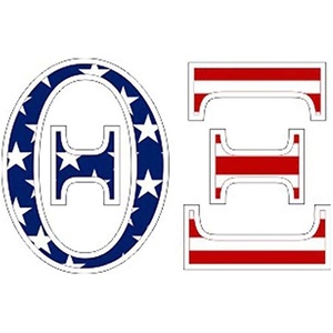 Theta Xi American Flag Greek Letter Sticker – 2.5″ Tall