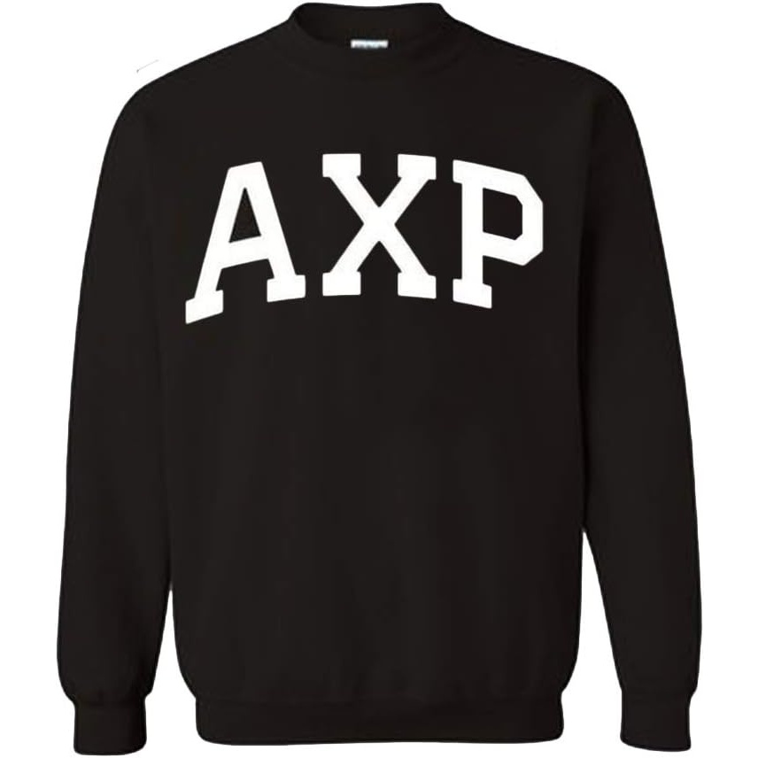 image:imageAlpha Chi Rho Arched Greek Letter Crewneck Sweatshirt BlackBlack